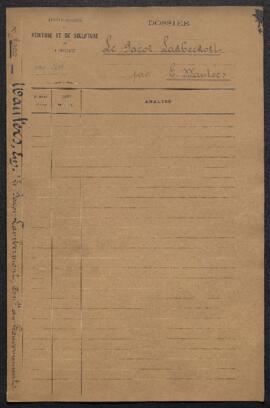 Dossier concernant l’entrée au Musée du tableau commandé par le gouvernement à Emile Wauters, le ...