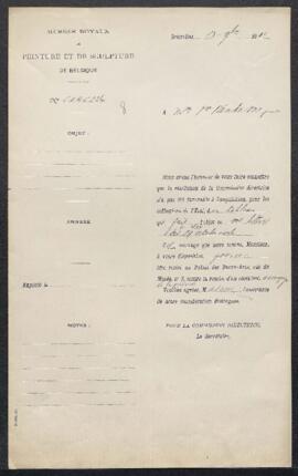 Dossier concernant un tableau de style gothique représentant une Vieille femme parée de bijoux, o...