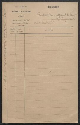 Dossier concernant le Portrait du sculpteur G. De Groot par Alfred Cluysenaer (inv. 4090), offert...