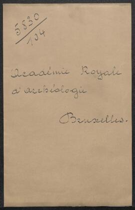 Dossier concernant la création d’une revue par l’Académie royale d’Archéologie de Belgique en rem...