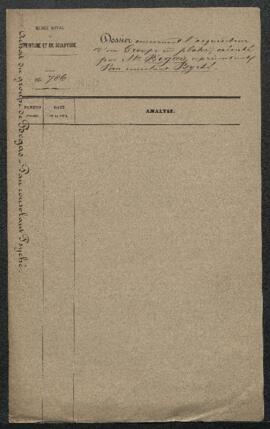 Dossier concernant un groupe en plâtre représentant Pan consolant Psyché par Begas (inv. 1472), a...