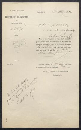 Dossier concernant une collection de tableaux (Jordaens, Courbet, Corot,etc), de miniatures et d'...