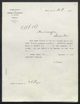 Dossier concernant deux tableaux anciens offerts en vente par Mr G. Mannayer (France, Charenton),...