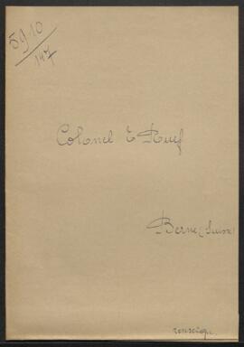 Dossier concernant une demande de renseignements de Mr E. Ruef (Suisse, Berne) relative au prix d...