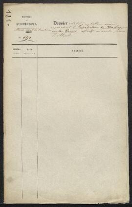 Dossier concernant un tableau représentant L’expédition de Charles Quint contre Tunis, offert en ...