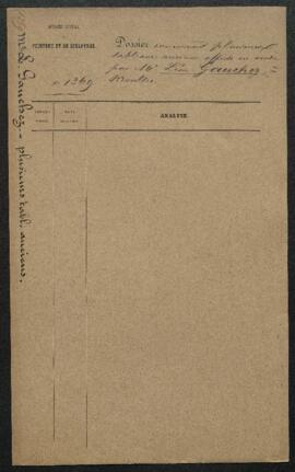 Dossier concernant plusieurs tableaux anciens, de Van Thulden, Abraham van Beyeren, De Heem, Gabr...