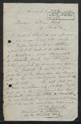 Dossier concernant le Portrait de Frederic de Marselaere, ancien bourgmestre de Bruxelles par Phi...