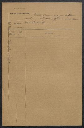 Dossier concernant un tableau attribué à Snyders, offert en vente par Mr Bertouille (Bruxelles). ...