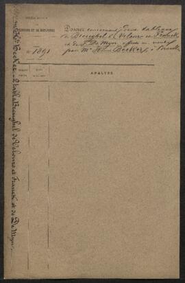 Dossier concernant deux tableaux offerts en vente par Henri Becker (Moscou / Bruxelles), à savoir...