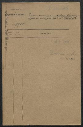 Dossier concernant un tableau historique représentant L’hôtel de Nassau en 1831 (inv. 3016), acqu...