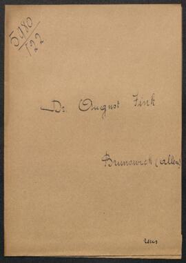 Dossier concernant une demande de renseignements de August Fink (Allemagne, Brünswick) relative a...