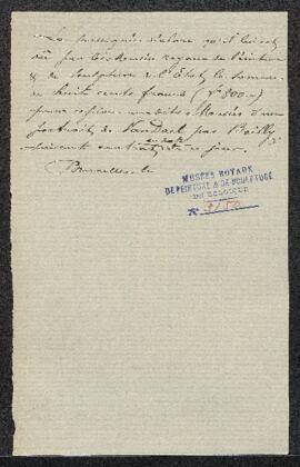 Dossier concernant un Portrait de Van Daele peint par Boilly (inv. 3174 acquis de Mme veuve Riep ...