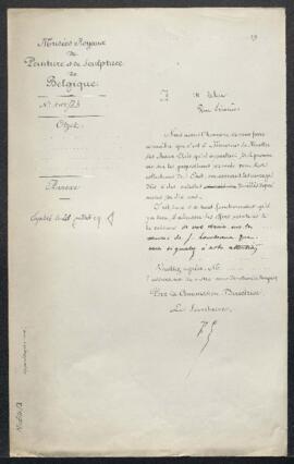 Dossier concernant deux sculptures de Jef Lambeaux intitulées Le bonheur et Cache-cache, offertes...