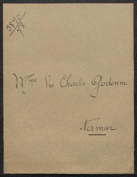 Demande de renseignements de Mme veuve Charles Godenne (Namur) désirant connaître la valeur de de...