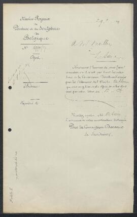 Dossier concernant un Portement de Croix tableau attribué à [Sauine ?], offert en vente par Mr A....