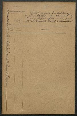 Dossier concernant cinq tableaux anciens, le Portrait du ministre Caspar Sibelius par Frans Hals,...