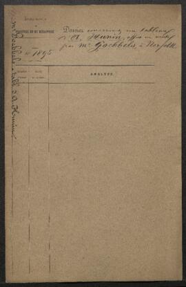 Dossier concernant un tableau de A[louis] Hunin intitulé Le retour au baptème daté 1841, offert e...