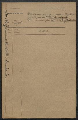 Dossier concernant un Tableau de fleurs et de fruits peint par Mlle Augustine de Steenhault, offe...