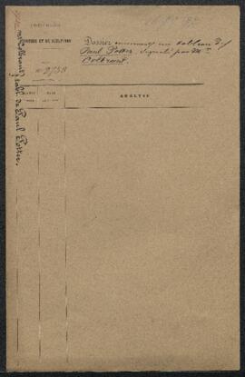 Dossier concernant un tableau de Paul Potter représentant Un paysage clair-obscur avec lion et ch...