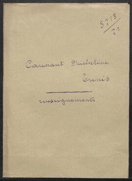 Dossier concernant la demande de renseignements de Mme Micheline Caunaut-Utz (Tunisie, Tunis) dés...
