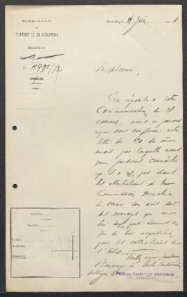 Dossier concernant un Christ en ivoire signé D.F.T. , demande d’attribution émanant de Mr Gustave...
