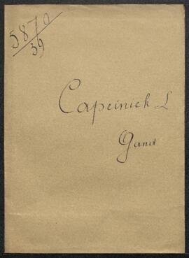 Demande émanant de Mr L. Capeinick (Gand) désirant connaître la valeur d’Un portrait du peintre J...