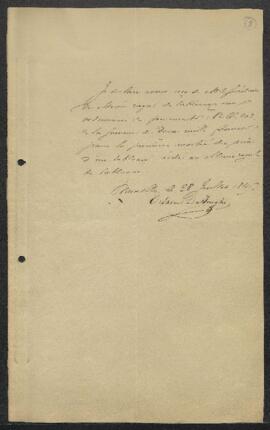 Dossier concernant un Paysage de grande dimension de feu Jean-Baptiste De Jonghe (inv. 585 ou inv...