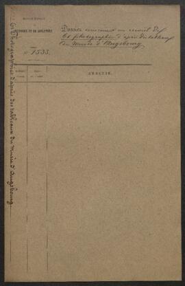 Dossier concernant l’acquisition d’un recueil de 61 photographies d’après les tableaux du Musée d...