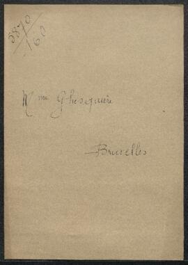Dossier concernant un Vieillard florentin bronze donné à J. Dillens, Mme Paul Ghesquière (Bruxell...