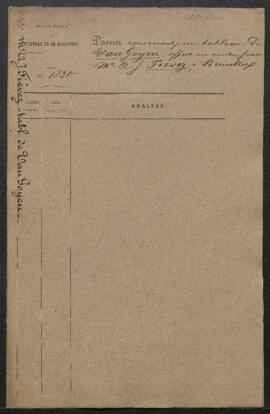 Dossier concernant un tableau de [Jan] van Goyen, signé et daté, offert en vente par l’entremise ...