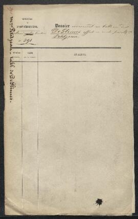 Dossier concernant un tableau de [Pierre ?] De Glimes, offert en vente par Mme Petitjean (Bruxell...
