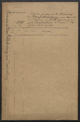 Dossier concernant le Portrait de Van Gobbelschroy, ancien ministre de l’Intérieur des Pays-Bas, ...