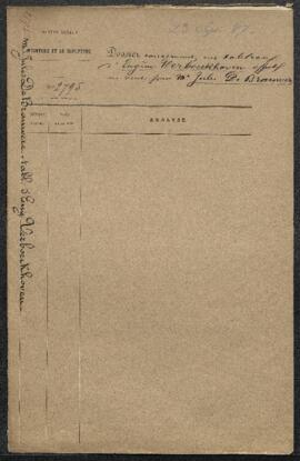 Dossier concernant un tableau d’Eugène Verboekhoven, daté 1862, représentant Un pâtre gardant son...