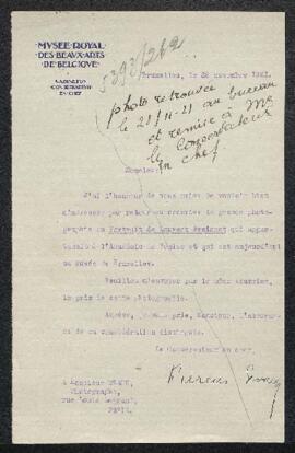 Dossier concernant une épreuve photographique du Portrait de Laurent Froimont de Rogier van der W...