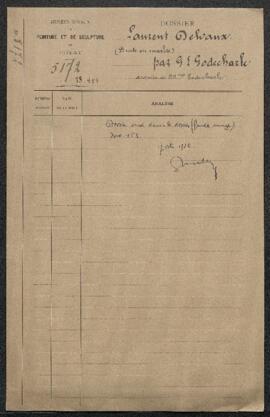Dossier concernant le Buste en marbre de Laurent Delvaux par G.L. Godecharle (inv. 453), acquis d...