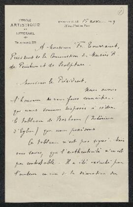 Dossier concernant un Intérieur d’église de [Johannes] Bosboom, tableau exécuté pour la décoratio...