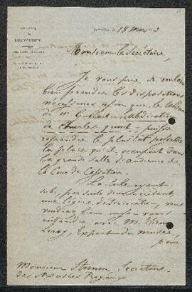 Dossier concernant les travaux exécutés en 1863 et 1864 par le restaurateur Etienne Le Roy et par...