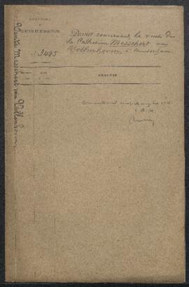 Dossier concernant la vente publique de la collection Messchert van Vollenhoven (Amsterdam, 29.03...