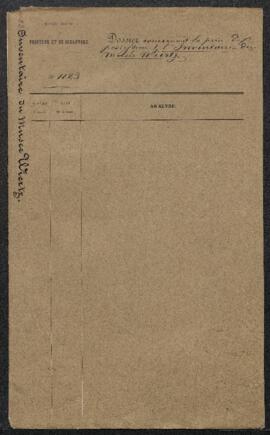 Dossier concernant la prise de possession et l’inventaire du Musée Wiertz.