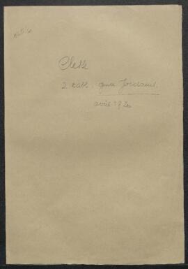 Carte du Musée mentionnant la reprise par Mr Clesse de deux tableaux genre [Jacob] Jordaens.