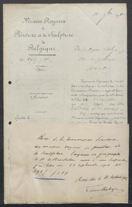 Dossier concernant plusieurs études données à Henri De Braekeleer et entre autres l’esquisse à l’...
