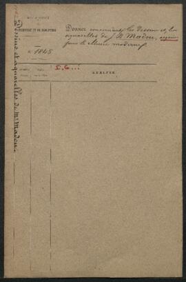 Dossier concernant sept dessins (inv. 2762 à 2768) et deux aquarelles (inv. 2769 et 2770) de Jean...