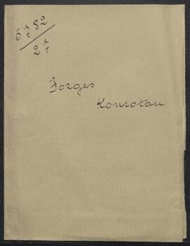 Demande de renseignements de Mr Walter Porges (Tchécoslovaquie, Komotau) relative au Portrait de ...
