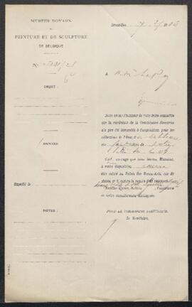Dossier concernant un Paysage avec cours d’eau tableau attribué à Bonaventure Peeters, offert en ...