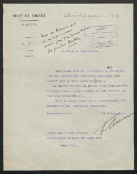 Dossier concernant trois petites études peintes à Dinant en 1880 par F[rancis] H. Newbery, ancien...