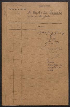 Dossier concernant le buste en plâtre de Alfred Verwée par Léon Mignon (inv. 3711/A) acquis de Vi...