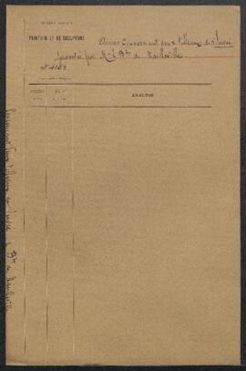 Dossier concernant deux peintures (médaillons) de [Joseph-Benoît] Suvée (sujets non mentionnés), ...