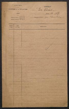 Dossier concernant le tableau d’Auguste Oleffe intitulé En août (inv. 4159) acquis par le Départe...
