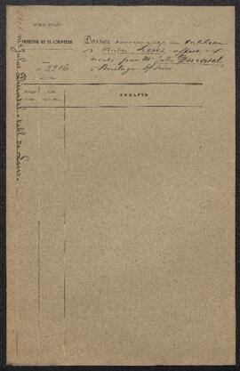 Dossier concernant un tableau attribué à un peintre flamand dénommé Lintz ou Lentz [André Lens ?]...