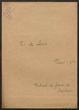 Dossier concernant un Portrait de Femme, tableau de Stapleaux [?], offert en vente par Mr L. de L...